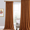 Burnt Orange Velvet Curtains - W52 x L96 Inches - Autumn Decor - Variation of THIS listing