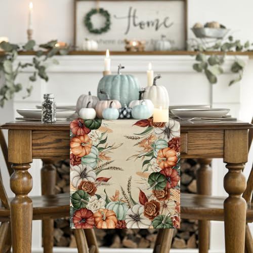 Artoid Mode 210 GSM Fall Table Runner 13x90 Inch Beige Home Decor