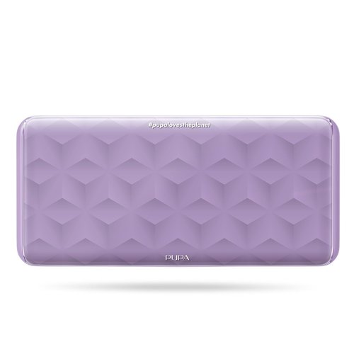 Pupa Milano Make-Up Palette L, 001 Lilac, 0.71 oz - 18 Pan Eyeshadow and Blush Palette, Matte, Shimmer, Metallic Finishes - Blendable Velvety Texture Blush Powder - Talc-Free - Eco-Friendly Packaging