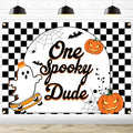Halloween 1st Birthday Backdrop Banner - Spooky Ghost Pumpkin Bat Decoration, 7x5FT