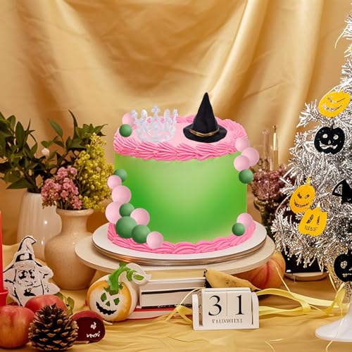 Witch Theme Cake Topper Set with Hat Crown & Balloons for Halloween & Birthday