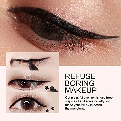 Ownest 3-Piece Double-Sided Liquid Eyeliner Pen Set with Stamp & Gel Tip, Waterproof & Smudgeproof