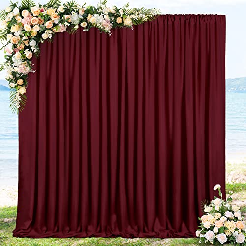 6Pcs Burgundy Polyester Backdrop Curtains 30ft x 8ft for Weddings & Parties - Variation of THIS listing