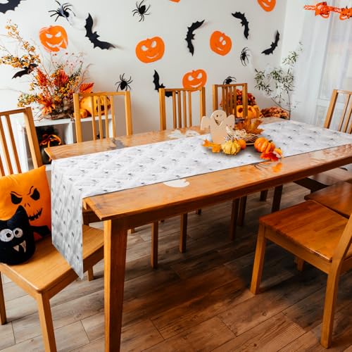 White Ghost Halloween Table Runner 13x72 Inch - Spooky Ghost Decor, Variation of THIS Listing