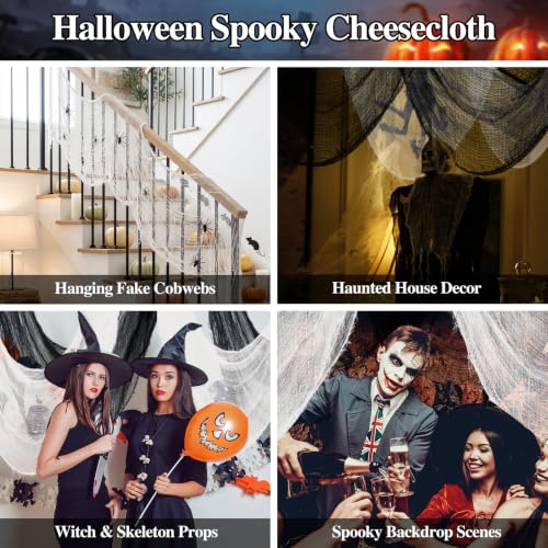 Halloween Creepy Cloth Set - Black & White 6 Pack 30x75 Inch Decorations