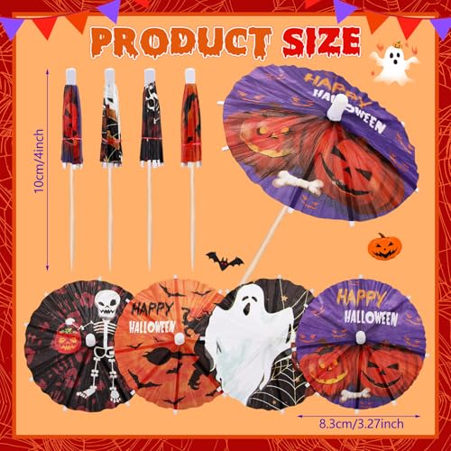 Halloween Drink Umbrellas Cocktail Picks 100 Pcs - Classic Variation