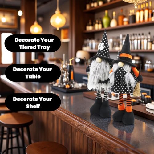 Halloween Gnome Figurines Set of 2 - Standing Halloween Home Decor - Variation of Halloween Gnome / Standard