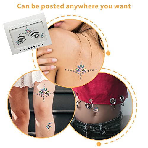 Sparkling Rhinestone Face Gems Stickers for Makeup & Party Decorations