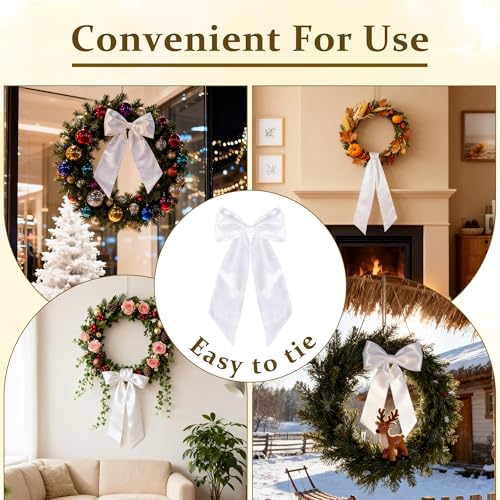White Satin Wedding Sash Set - 2 Pieces Monogram Party Christmas Halloween Decor