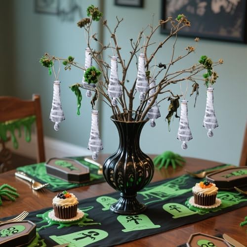 Halloween Cocoon Skeleton Decorations - 12 Creepy 5.6-Inch Hanging Props