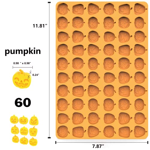 Orange Pumpkin Silicone Mold for Halloween Candy and Decor - Creepy & Cute Jack O Lantern Shape