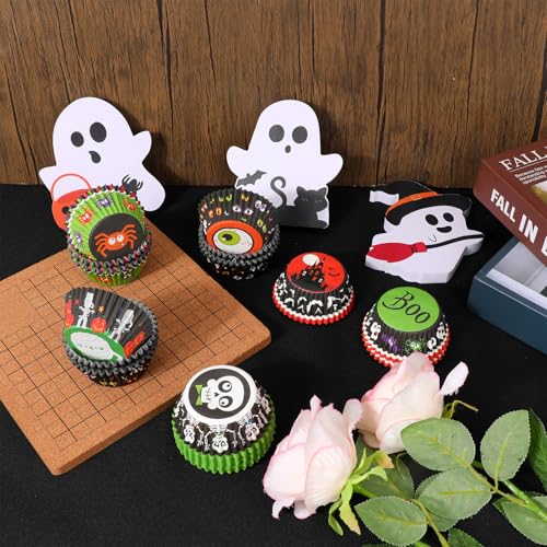 Halloween Cupcake Liners Set - 300 Pieces with 6 Styles for Baking & Party Decor