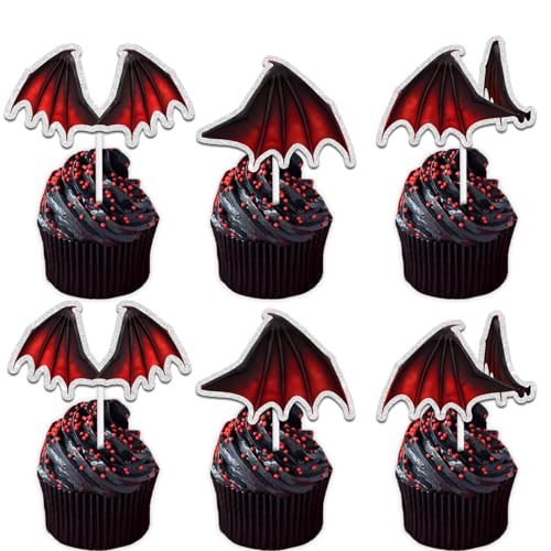 18pcs Red Glitter Dessert Cupcake Topper Picks for Birthday Party Decorations