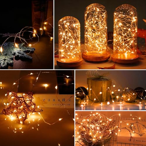 Orange 24 Pack Battery Operated LED Fairy String Lights Waterproof 7ft for Wedding Party Garden