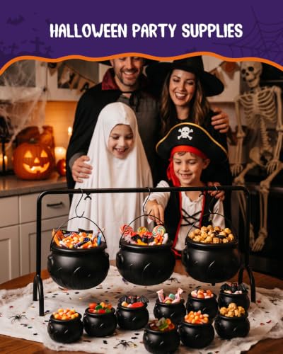Halloween Witches Cauldron Set with Metal Stand and Mini Pots - Party Decor