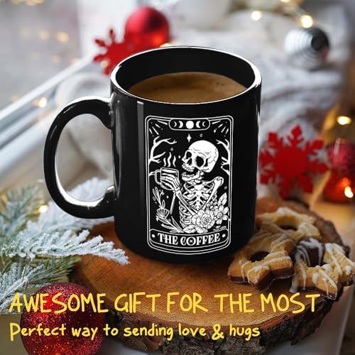 Funny Skeleton Tarot Mug - Novelty Coffee Cup for Witch and Goth Fans