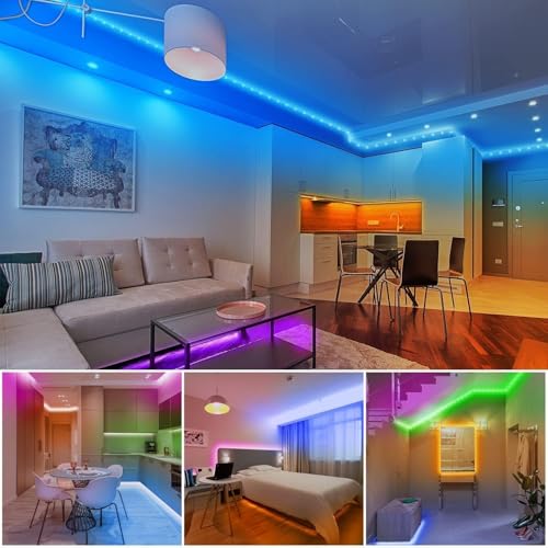 Dalattin 400ft RGB LED Strip Lights with App & Remote Control - Smart 24V RGB Light Strips for Room & Holiday Decor