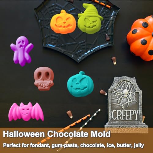Halloween Silicone Cake Mold Pumpkin Bat Skull Ghost Shapes for Chocolate Candy