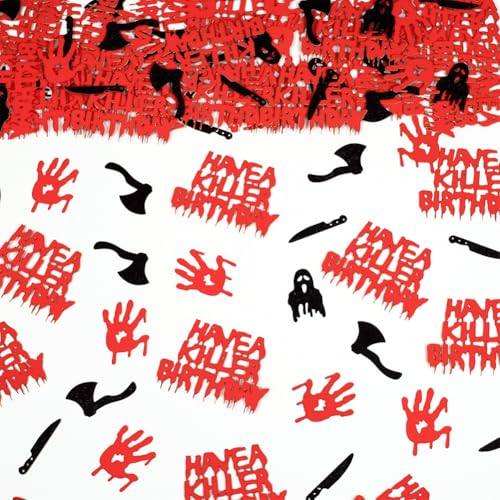 Halloween Birthday Confetti Set - Ghost, Bloody Handprint, Knife, Axe Decor