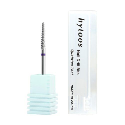 HYTOOS Small Cone Cuticle Clean Nail Drill Bits, 3/32" 2mm Conical Carbide Nail Bit, Professional Safety Under Nails Cleaner for Cuticle Dead Skin, Electric Manicure Accessories, Medium