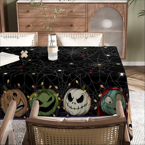Halloween Tablecloth 60x80 Inch Rectangle Spooky Home Party Decor