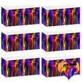 Rainbow Metallic Foil Fringe Table Skirts - 6 Pack, 29x108 Inch Party Decorations
