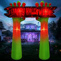 Halloween Inflatable Archway with Ghost Hand & Banner - 8FT Tall Outdoor Decoration - Variation of This Listing