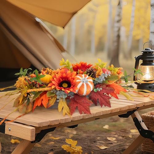 Fall Centerpieces for Tables - 28-Inch Autumn Table Decor - Fall Centerpieces - Pinkpuii
