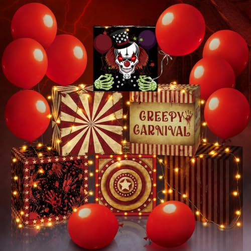 Lighted Halloween Circus Clown Decor Set - Creepy Party Decorations