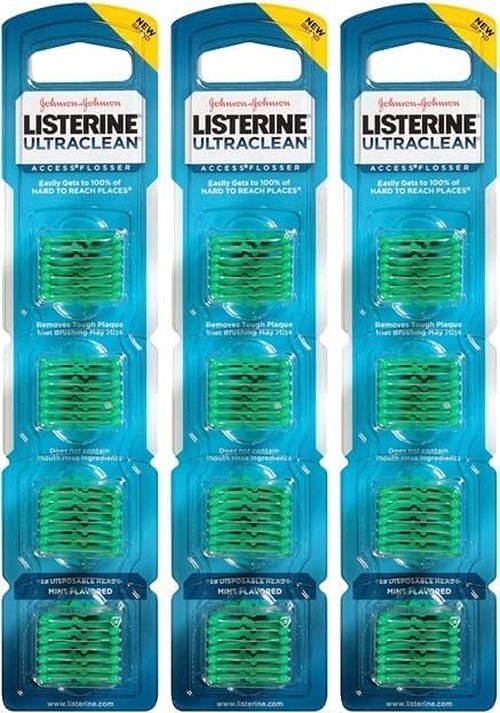Ultra Clean Access Flosser for Hard-to-Reach Areas, 3 Flosser Handle with 84 Refills, Mint