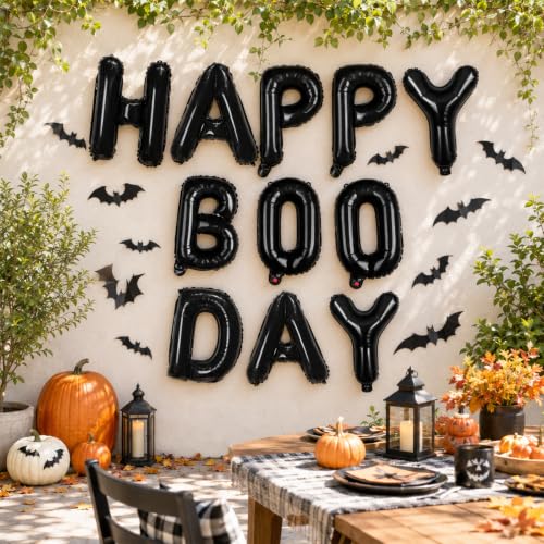 Halloween Balloon Set with Black Letter Balloon Hbd-Black - Birthday Decor