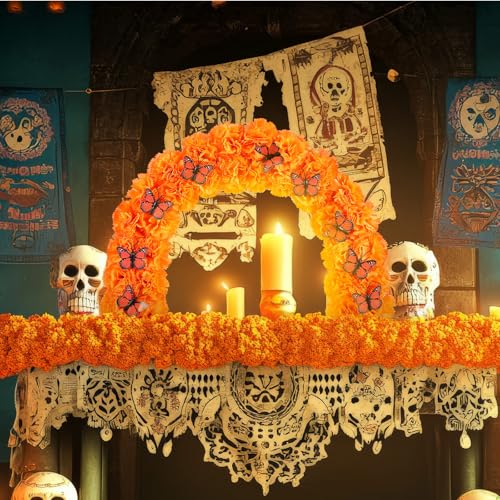 Marigold Arch Decor for Day of the Dead & Festive Celebrations - 14 Inch