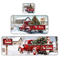 Christmas Kitchen Rugs Set with Non-Slip Washable Mat and Mouse Pad - Holiday Home Decor