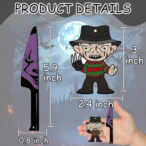 Halloween Tree Decorations 24 Pcs Wooden Ornaments Horror Movie Gift Set