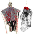 Spooky Hanging Skeleton Ghost Decorations Set for Halloween Indoor Outdoor Yard