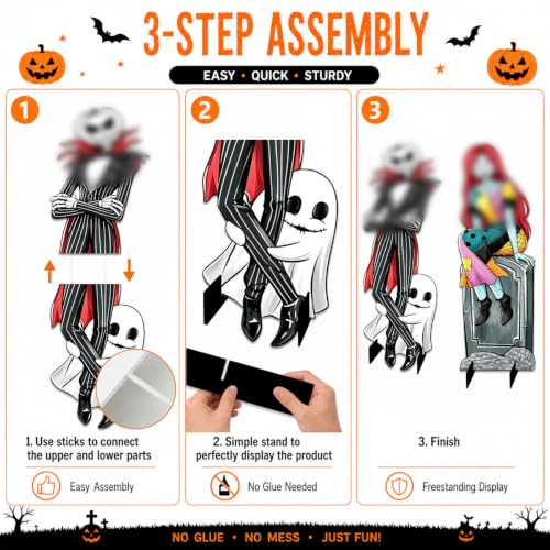 Halloween Yard Signs 29.9 Inch Spooky Decorations with Base - Night Before Holiday Christmas