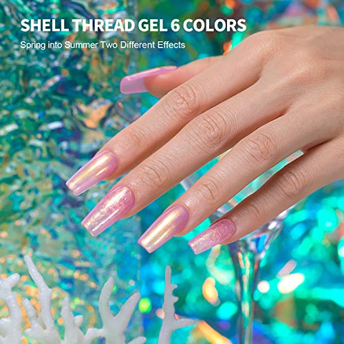 Elf Pearl Collection Pearl Gel Nail Polish Set with Shell Glitter - 6 Colors
