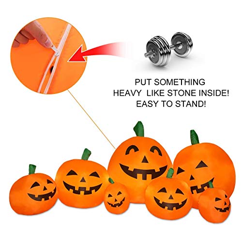 7.5 Ft Inflatable Pumpkin Halloween Yard Decoration with LED Lights - Outdoor Indoor