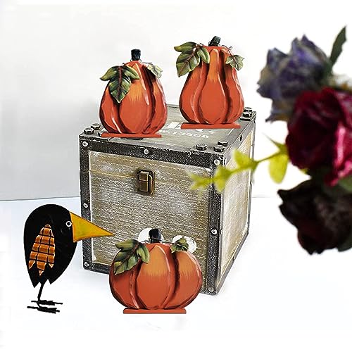 Rustic Wooden Fall Pumpkin Decor Indoor Standing Harvest Pumpkin