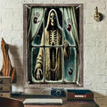 Halloween Reaper Skeleton Window Cover - 31x47 Inch Door & Window Decor