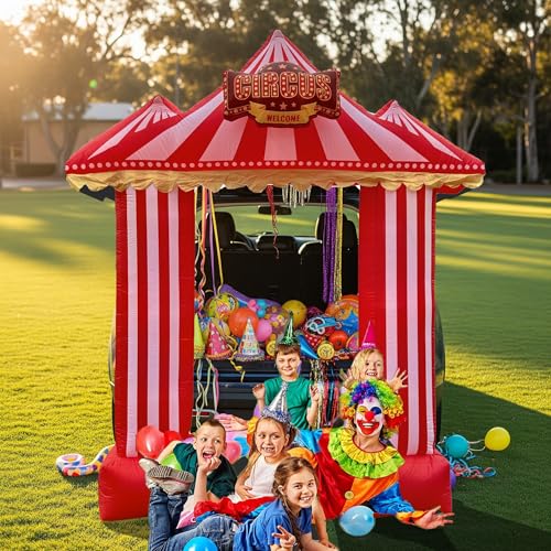 Halloween Carnival Trunk or Treat Car Decorations Kit - Inflatable with LEDs, 8.6FT, Outdoor Halloween Party Supplies, Carnival Variation
