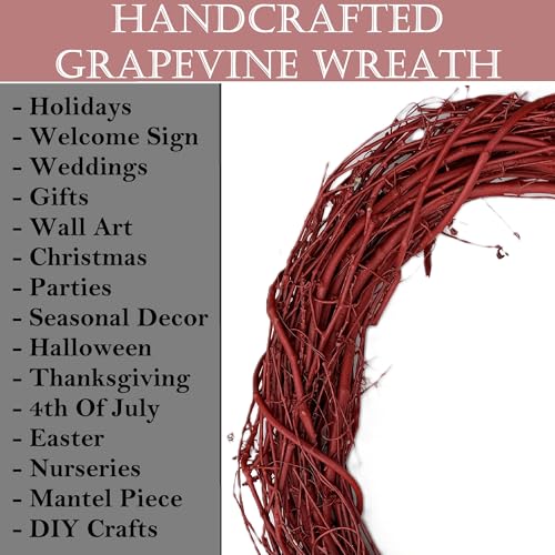 18-Inch Hand-Painted Grapevine Wreath for DIY & Seasonal Decor
