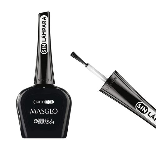 MASGLO Tradicional Nail Polish Top Coat - Gel Effect for Up to 7 Days of Wear | High-Coverage & Glossy Finish (0.5 oz)