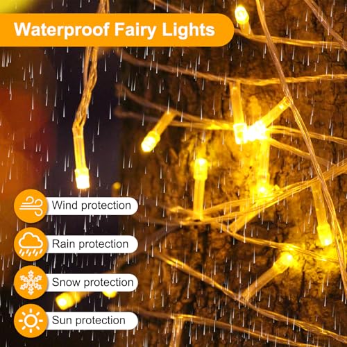 Warm White 33FT 100LED Connectable Christmas Fairy Lights with Timer & 8 Modes