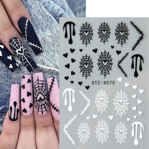 Halloween Nail Art Stickers Decals 3D Ghost Spider Web - Style9