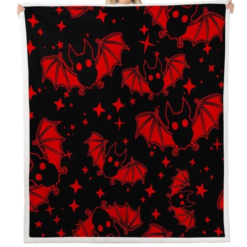 Halloween Bat Throw Blanket - Galaxy Glitter Stars Kids Twin 60x80 - Multi 43