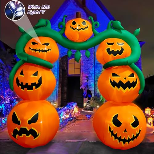 9FT Halloween Inflatable Pumpkin Archway Outdoor Decoration with LED Lights