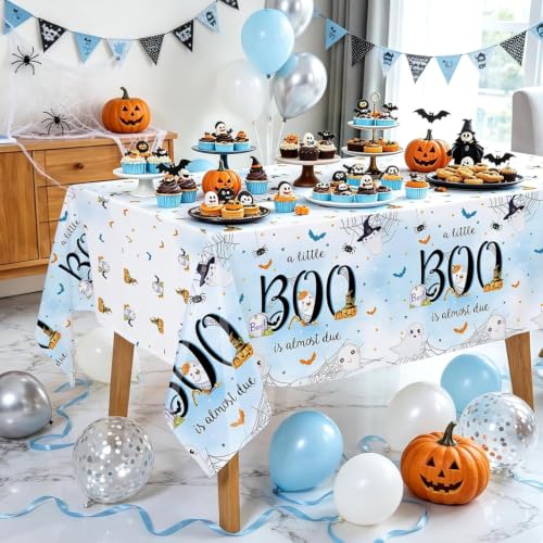 Halloween Baby Shower Decorations Boy - Little Boo is Almost Due Party Supplies Set