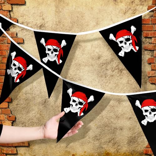 Pirate Party Banner Flags Set - 98ft 90 Pcs Halloween & Themed Decorations