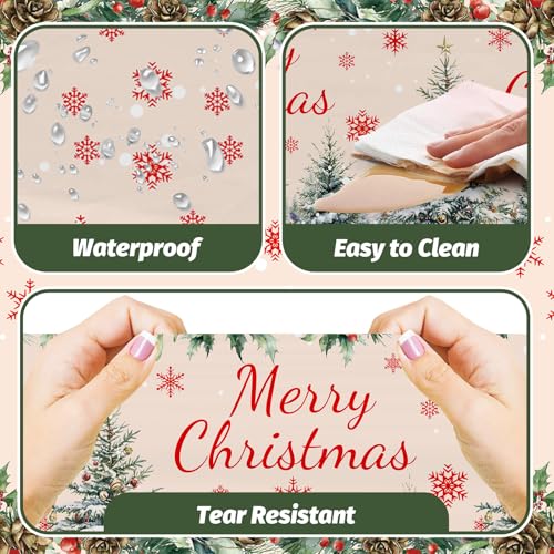 3 Pack Christmas Snowman Snowflake Plastic Tablecloths 54x108in Holiday Party Decor